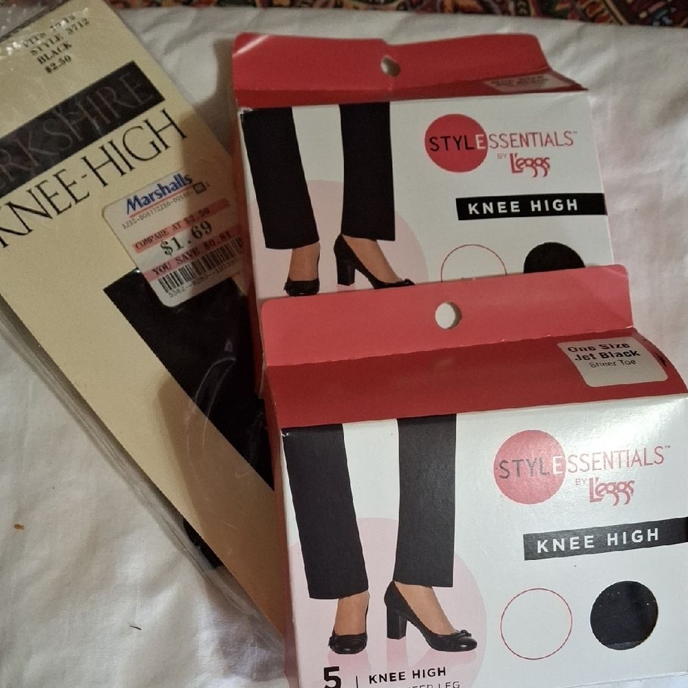 Essentials Jet Black Knee Highs